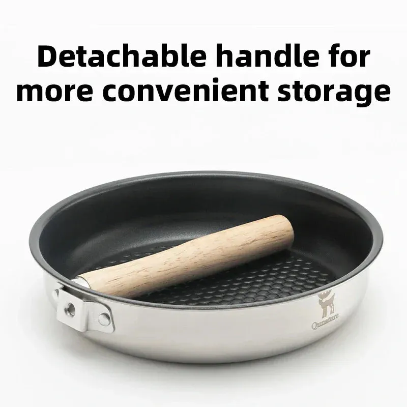 Non-Stick with Detachable Stainless Handle Satisfaction guarantee Frying Budget-friendly Qunature Steel Pan