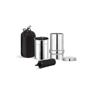 NSF/ANSI 42&372 Standard 1L (1000 ML) Portable Stainless Steel Gravity-Fed Water Filter Gravity Sport Bottle with Carbon Filter, for Travel, Camping, Backpacking and Emergency Preparedness