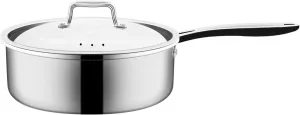 Nuwave Commercial 1.5-Quart Stainless Steel Saucepan with Vented Lid, Tri-Ply Construction, Premium 18/10 Stainless Steel
