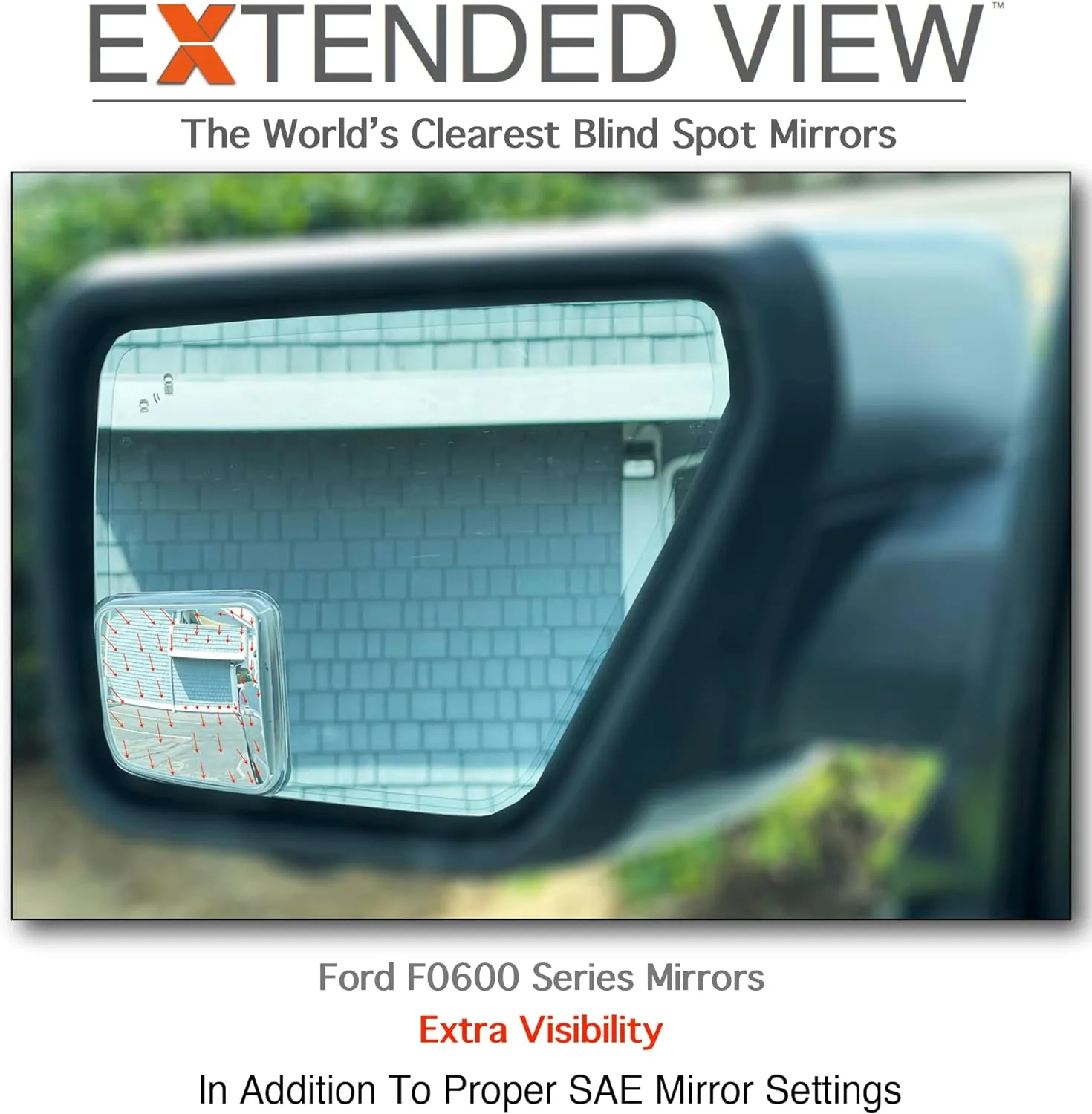 NXTGEN Custom Blind Spot Mirrors - Compatible With 2021-Present Ford F150 14th Generation Factory Mirrors With BLIS | Extended View - 2 Piece Set (Left & Right)