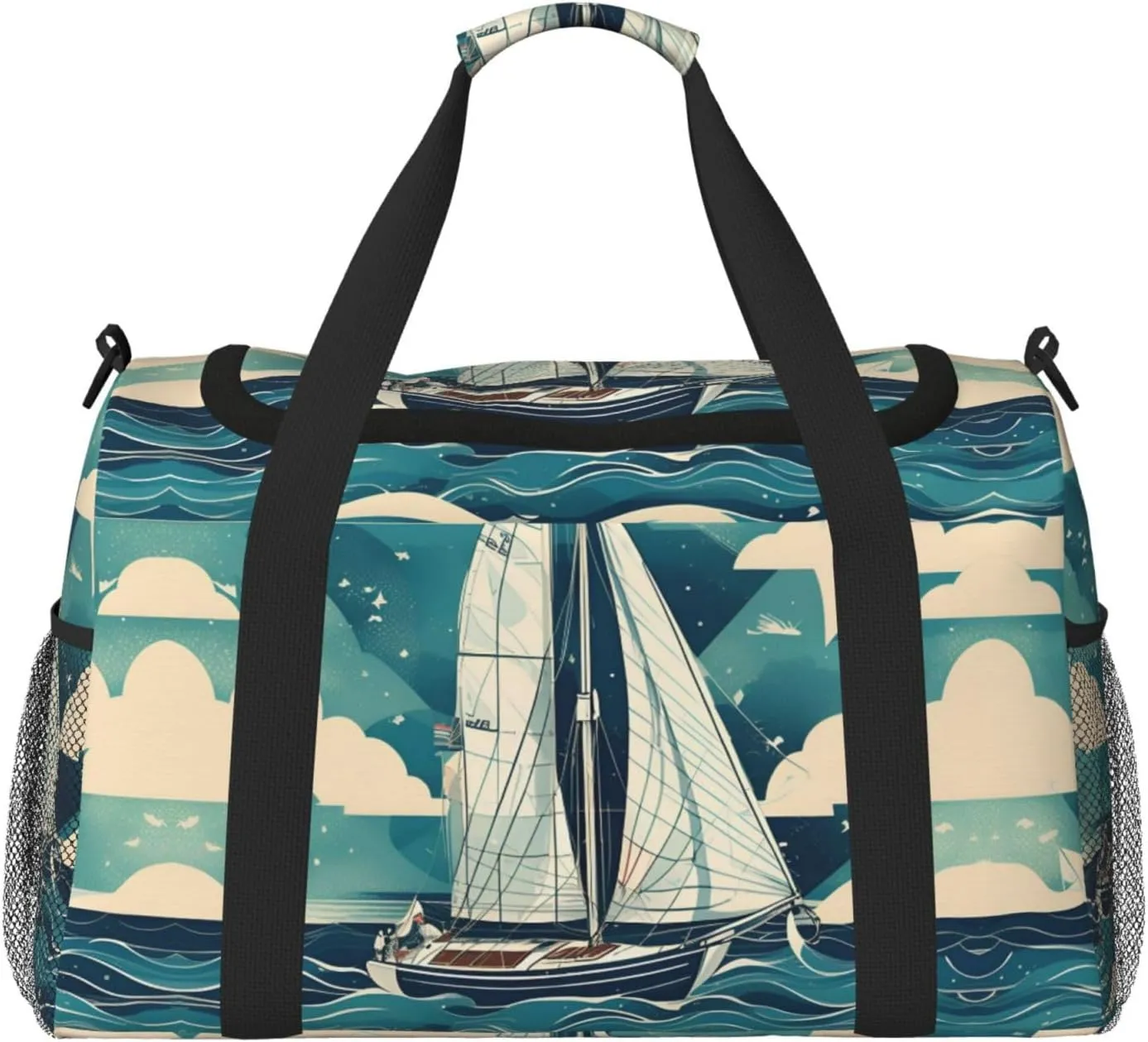 Ocean Sailboat print Weekender Overnight Carry On Bag Gym Luggage Bag Duffel Bag for Travel Women