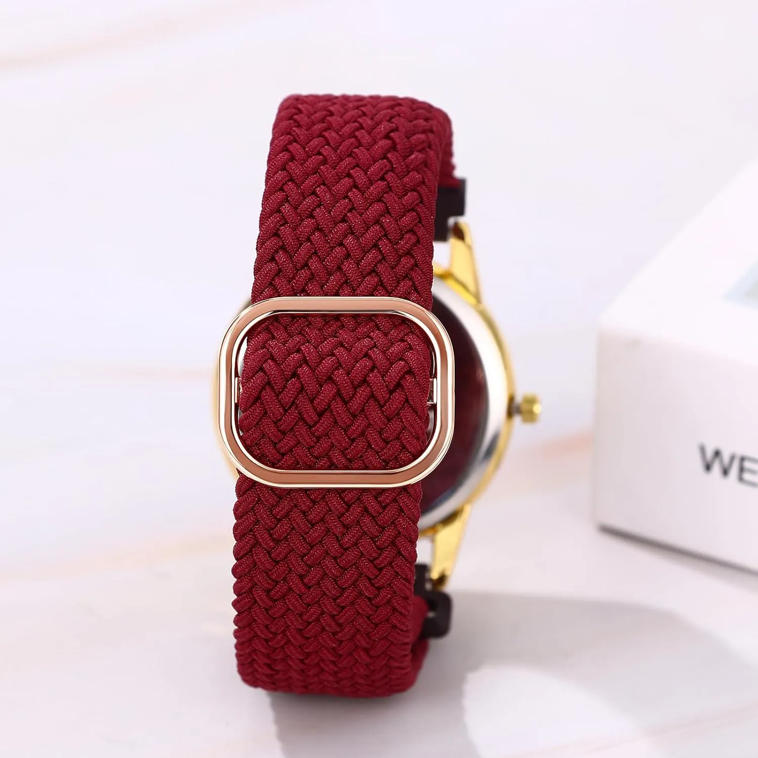 OIDEA Braided Elastic Nurse Watch for Medical: 12/24 Hour Military Time Day Date Easy Read Casual Analog Watch
