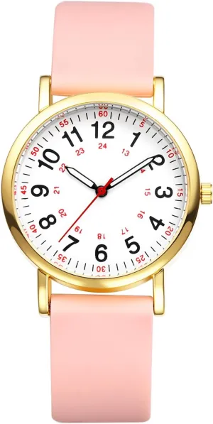 OIDEA Nurse Watch for Medical: 12/24 Hour Military Time Easy Read Dial Second Hand Analog Watch for Nursing Doctors