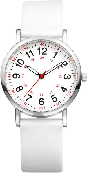 OIDEA Nurse Watch for Medical: 12/24 Hour Military Time Easy Read Dial Second Hand Analog Watch for Nursing Doctors