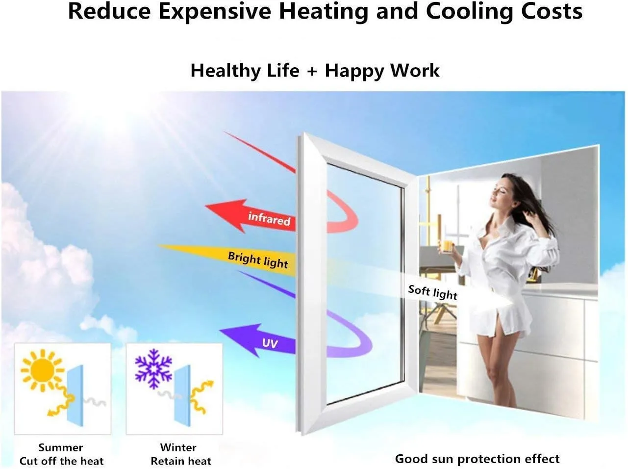 One Way Mirror Reflective Window Privacy Film Heat Insulation Anti UV Window Tinting Glass Vinyl Day Privacy Protection for Home and Office, 24 Inch x 10 Feet, Gold Silver