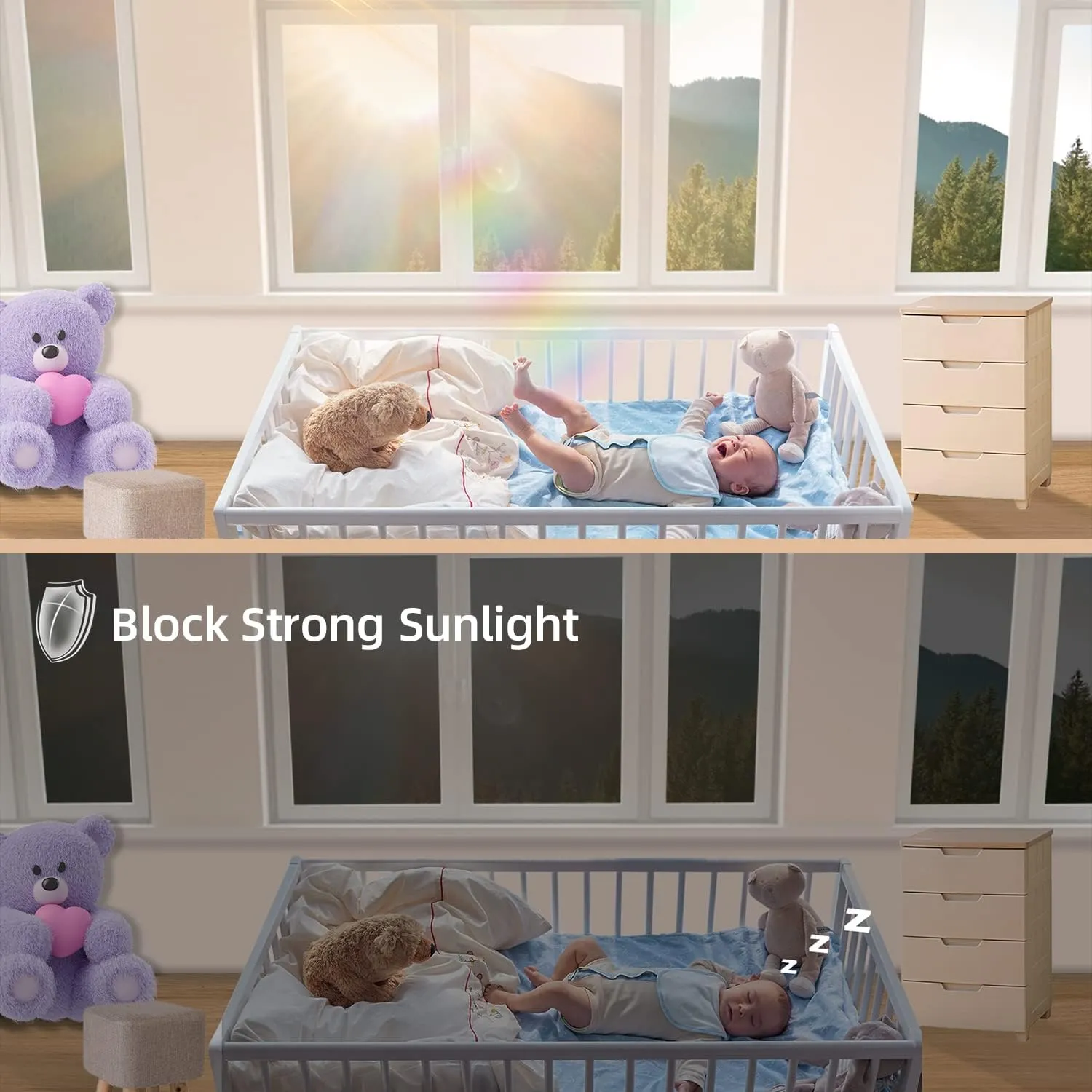 One Way Privacy Window Film Sun Blocking, Heat Blocking Window Tint for Home See Out But Not in, Static Cling & Anti UV, Black-Silver,17.5 Inch x 196.8 Inch
