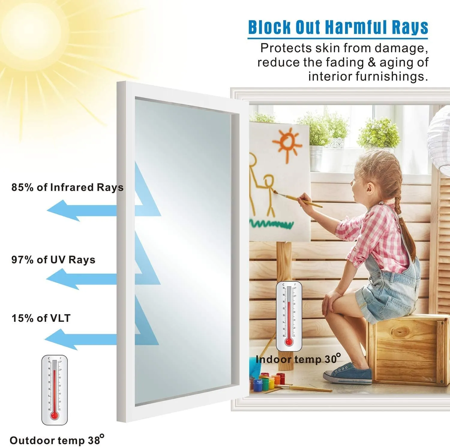 One Way Window Film Privacy Tint Heat Control Door Glass Coverings Anti UV Reflective Sun Blocking Static Self Cling Tinting,No Glue Window Mirror Film for Home Office Black-Silver 23.6 x 78.7 Inch