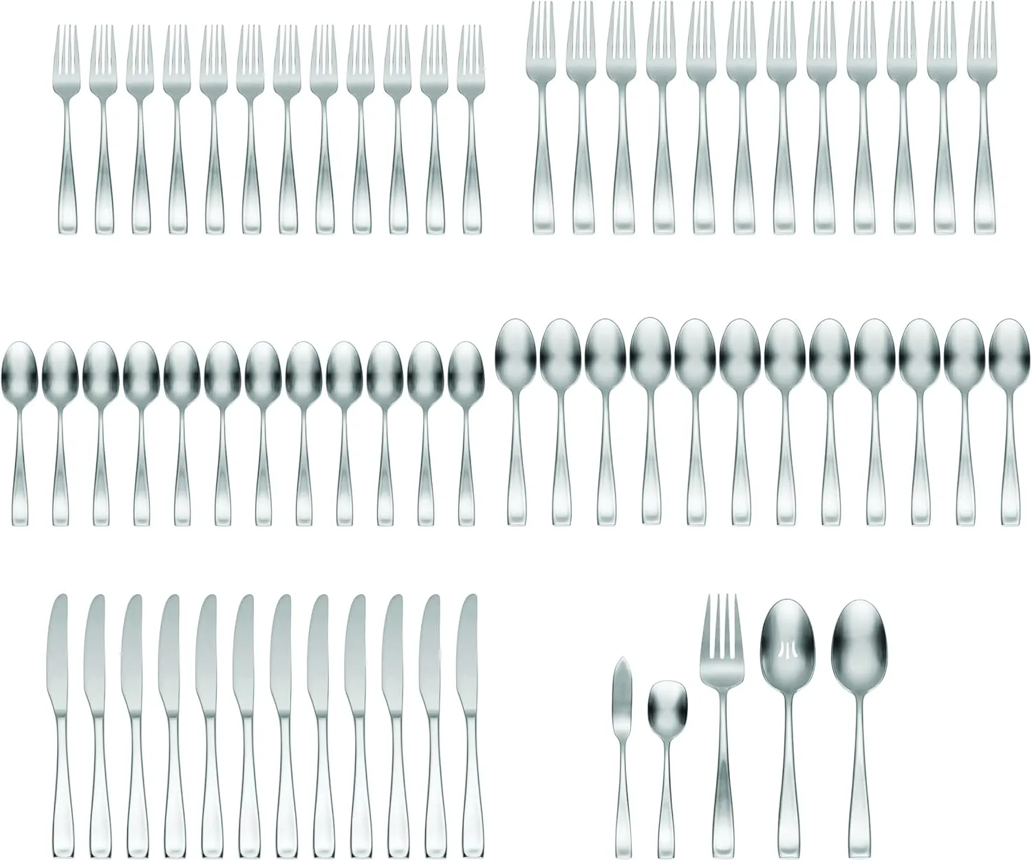 Oneida F118065Al20 Satin Moda 65 Piece Flatware Set