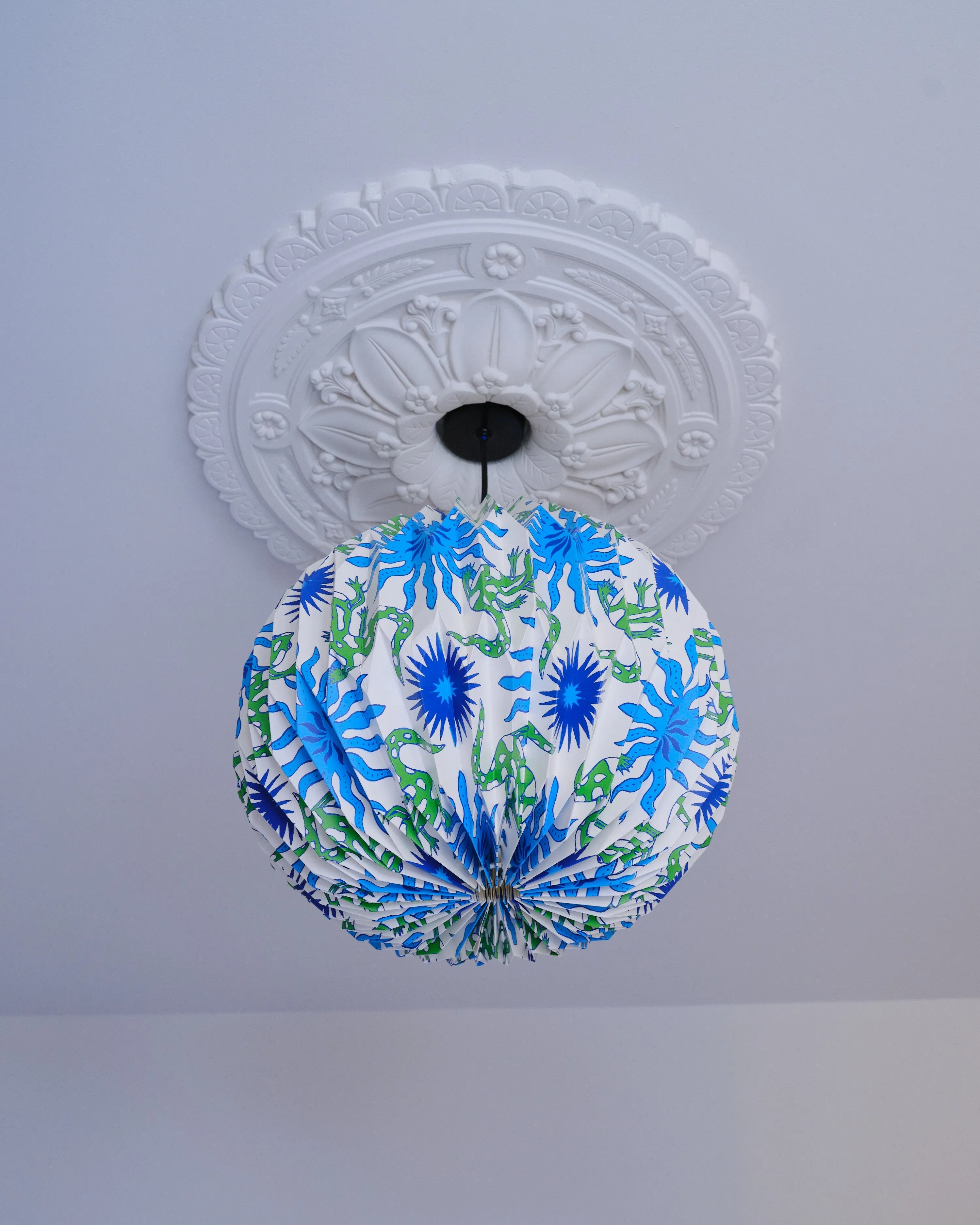 Origami Paper Lightshade Globe 'Dancing Lizards'
