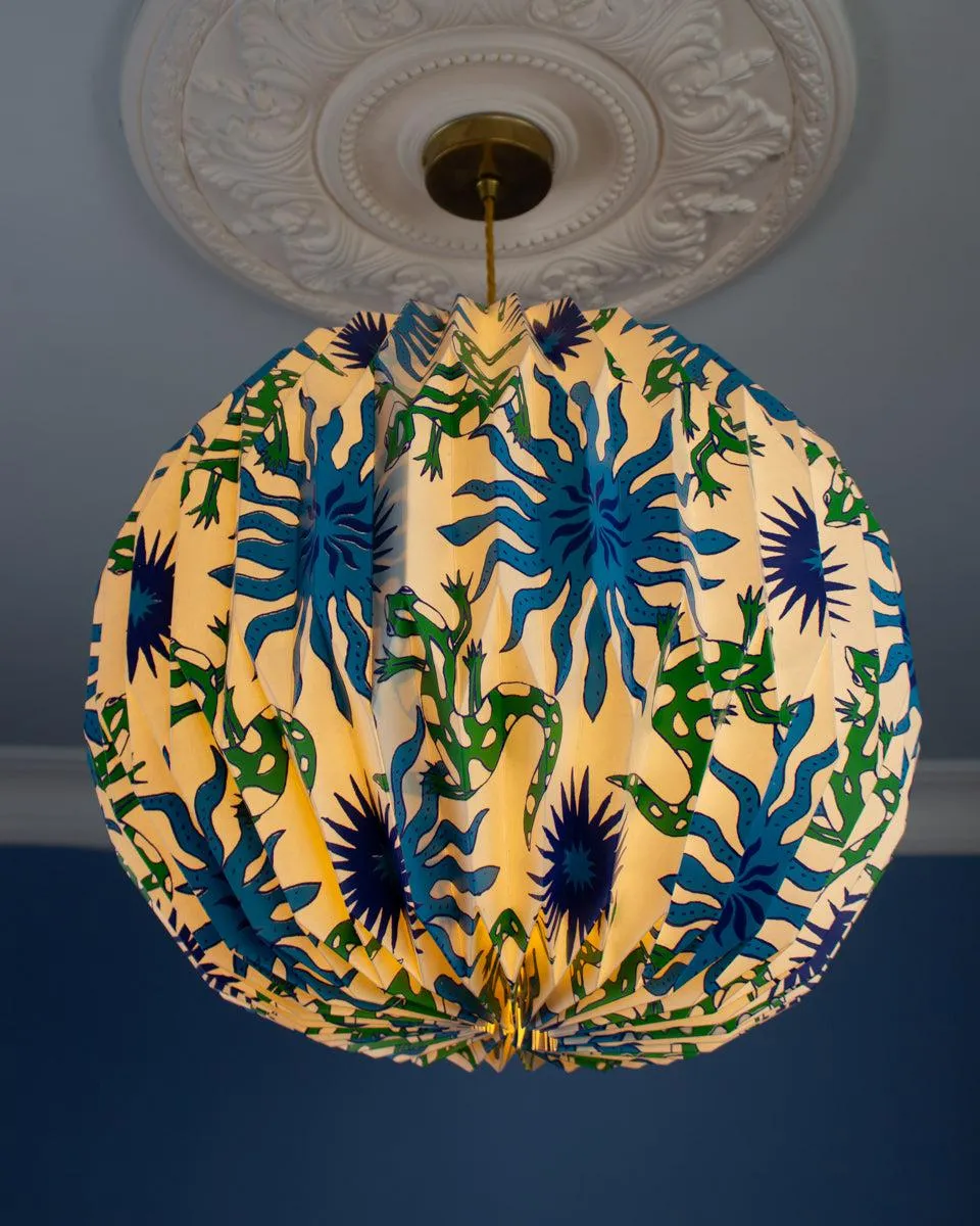 Origami Paper Lightshade Globe 'Dancing Lizards'