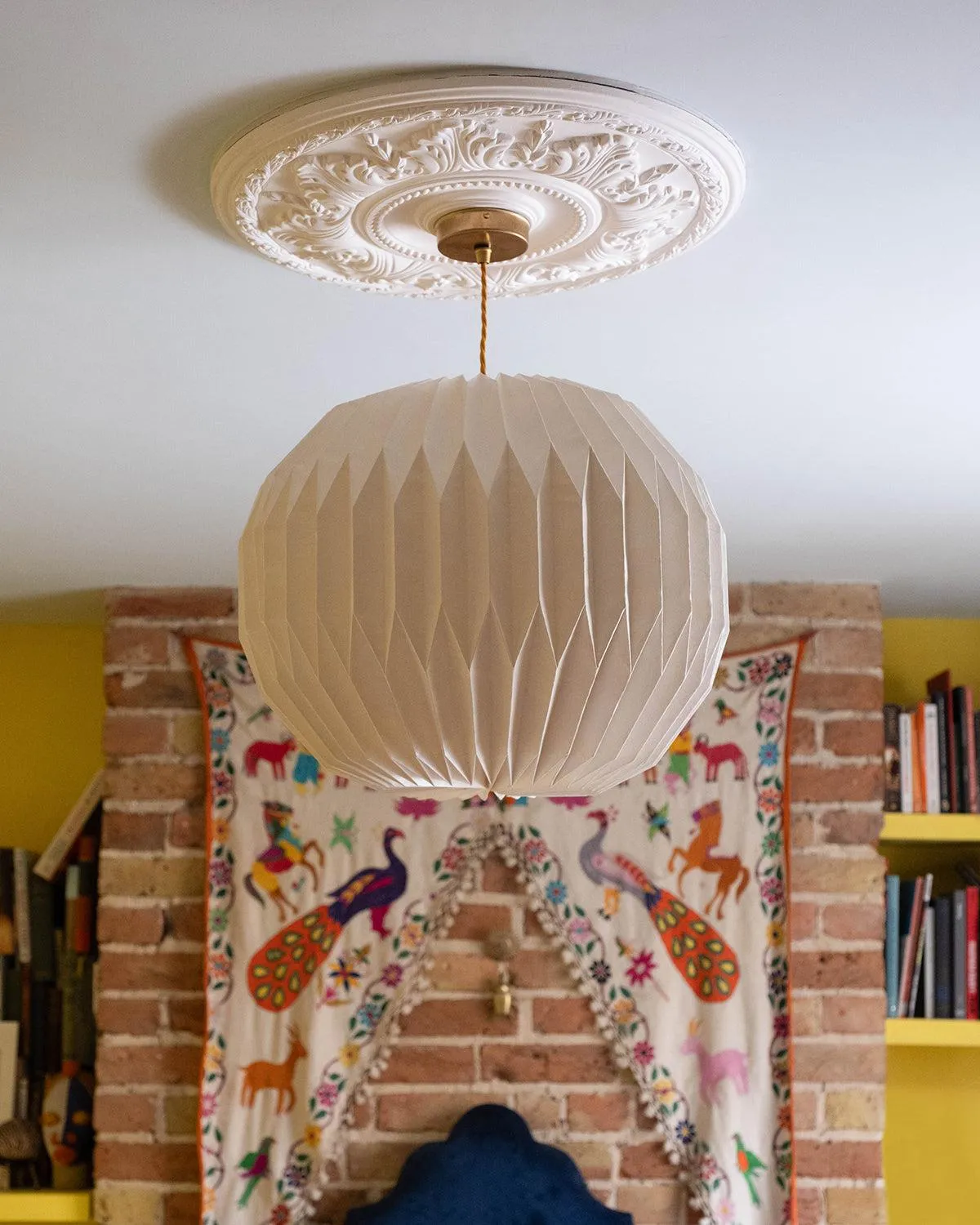 Origami Paper Lightshade Globe 'White Safari Toile'