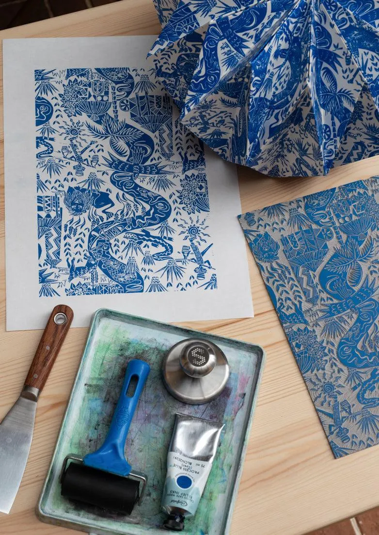 Origami Paper Lightshade Globe 'White Safari Toile'