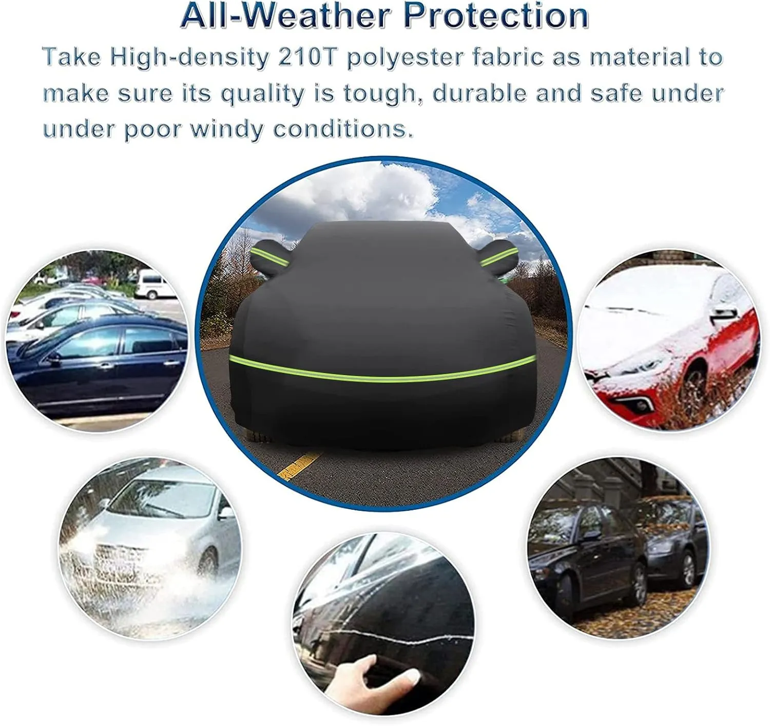 Outdoor Car Cover for Porsche Panamera 2014-2025 Waterproof All Weather Heavy Duty Windproof Protection Full Car Covers with Zipper and Storage Bag
