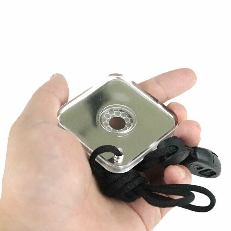 Outdoor Survival Emergency Rescue Signal Mirror With Whistle Au