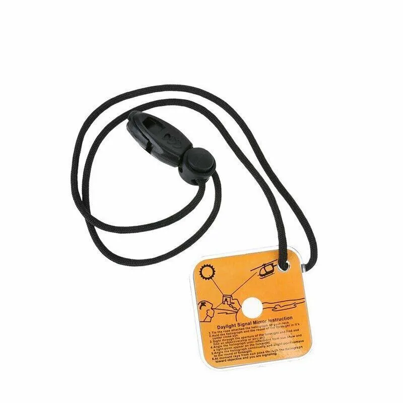 Outdoor Survival Emergency Rescue Signal Mirror With Whistle Au