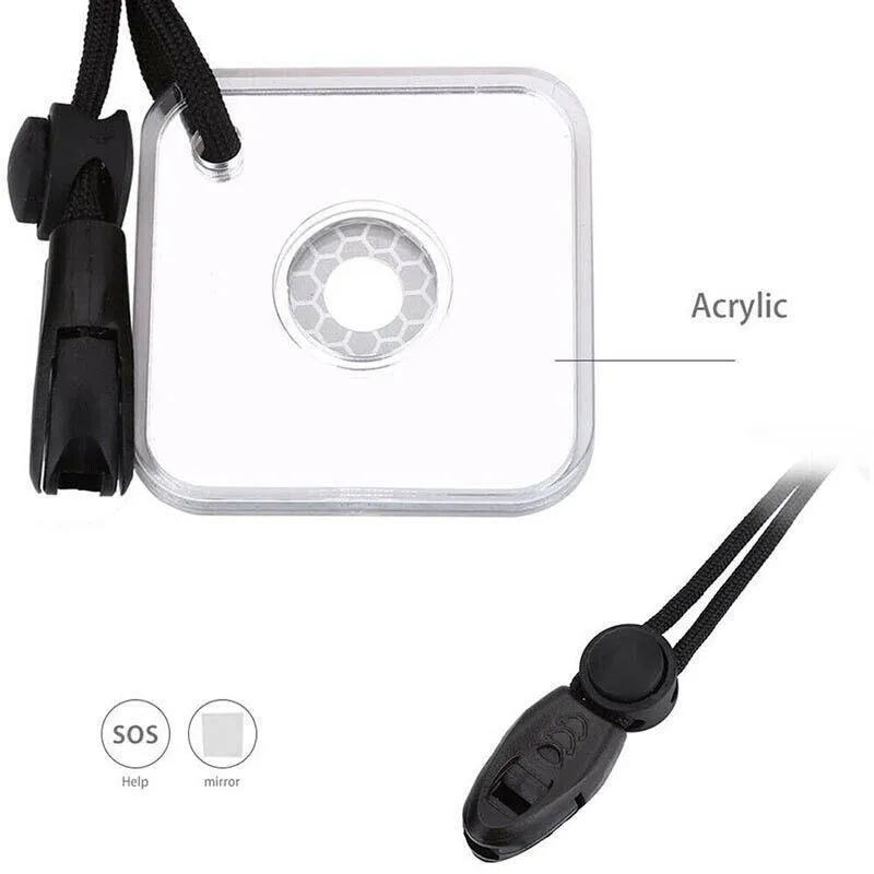 Outdoor Survival Emergency Rescue Signal Mirror With Whistle Au