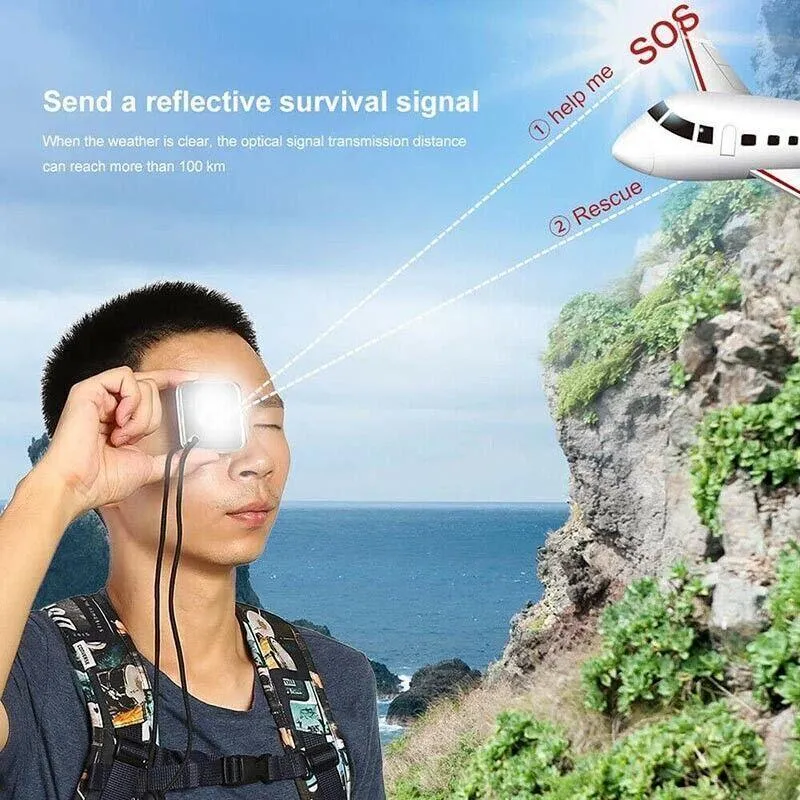 Outdoor Survival Emergency Rescue Signal Mirror With Whistle Au