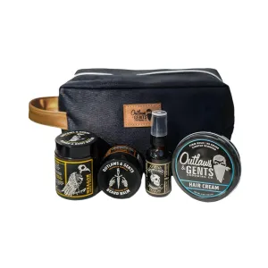 Outlaws & Gents Ultimate Men's Grooming Kit, Hair Cream, Beard Balm, Beard and Body Butter, Beard Oil with Travel Bag