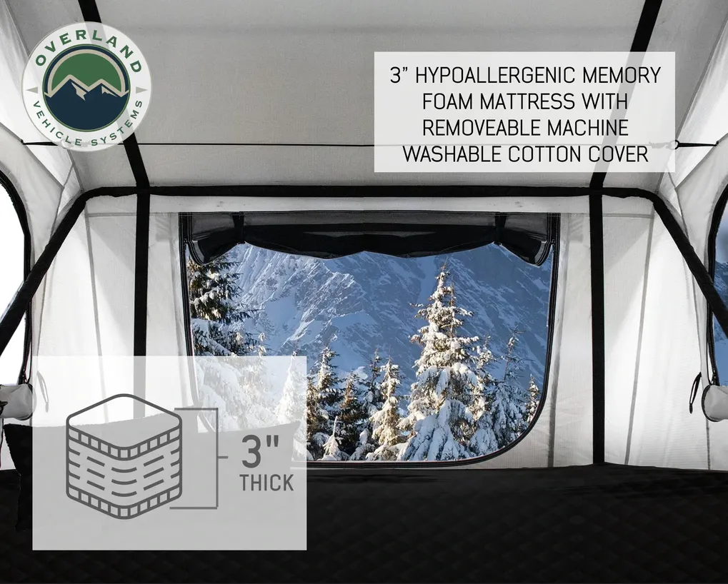 OVERLAND VEHICLE SYSTEMS | Nomadic 3 Arctic Extended Roof Top Tent White Base With Dark Gray Rain Fly (18339926)