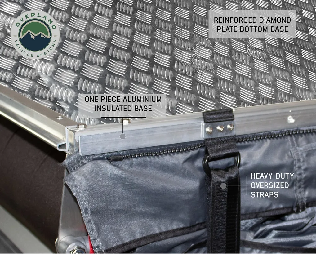 OVERLAND VEHICLE SYSTEMS | Nomadic 3 Arctic Extended Roof Top Tent White Base With Dark Gray Rain Fly (18339926)