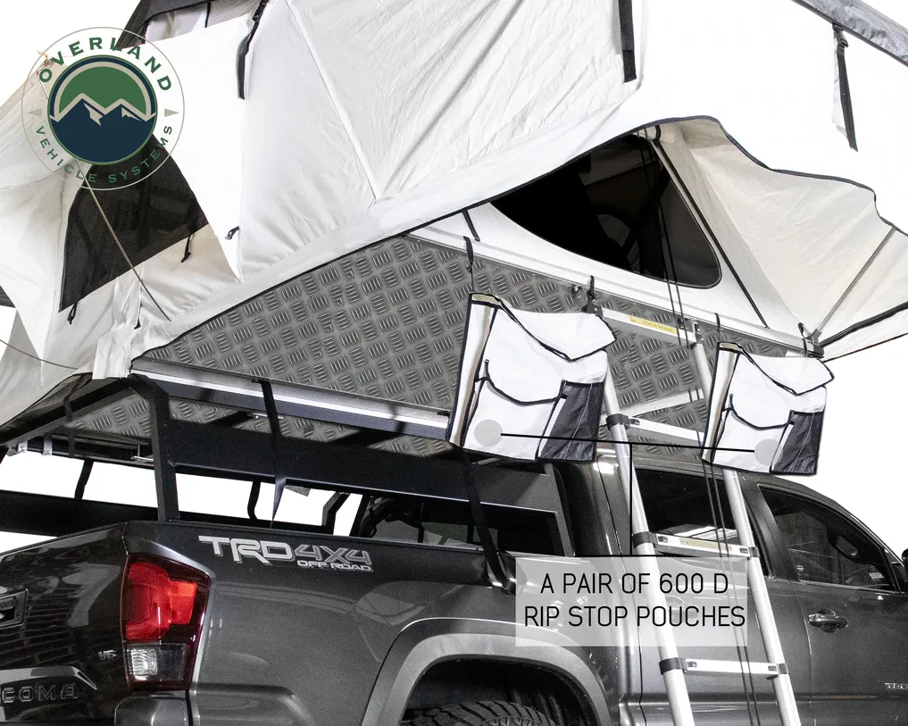 OVERLAND VEHICLE SYSTEMS | Nomadic 3 Arctic Extended Roof Top Tent White Base With Dark Gray Rain Fly (18339926)