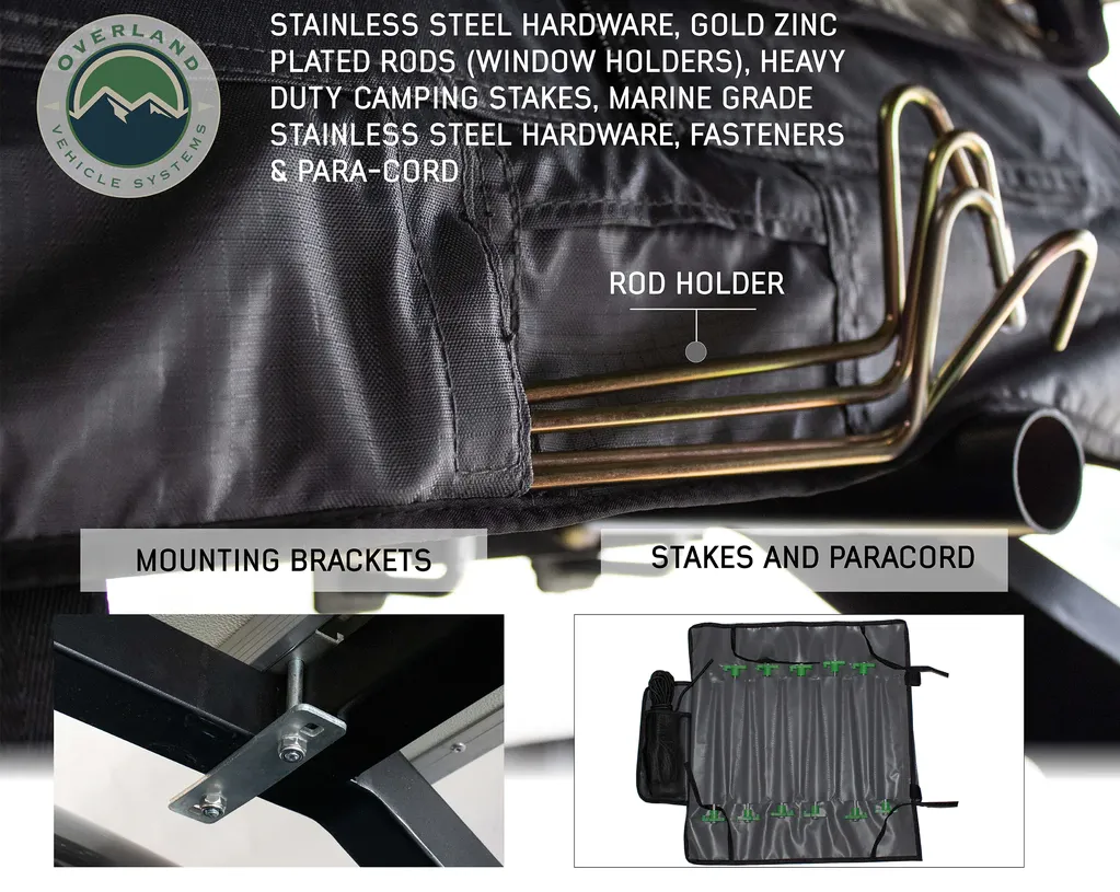 OVERLAND VEHICLE SYSTEMS | Nomadic 3 Arctic Extended Roof Top Tent White Base With Dark Gray Rain Fly (18339926)