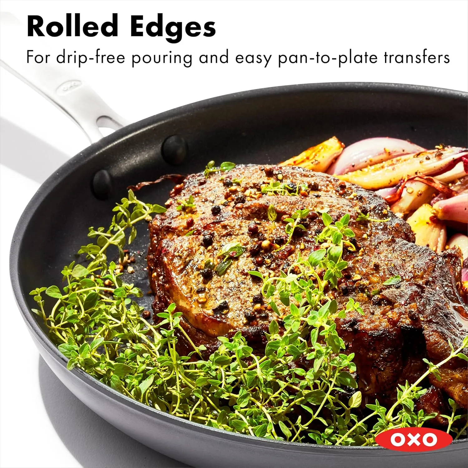 OXO Enhanced 10 Piece Cookware Pots and Pans Set, PFAS-Free Ceramic Nonstick, Durable Hard Anodized Cookware, Scratch Resistant, Stainless Steel Handle, Good Grips, Dishwasher Safe, Oven safe, Black