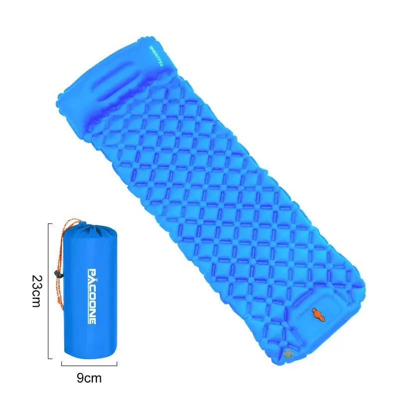 PACOONE Ultralight Inflatable Camping Mattress with Built-in Pump and Pillow