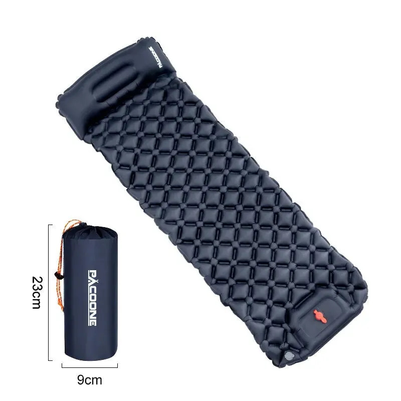 PACOONE Ultralight Inflatable Camping Mattress with Built-in Pump and Pillow