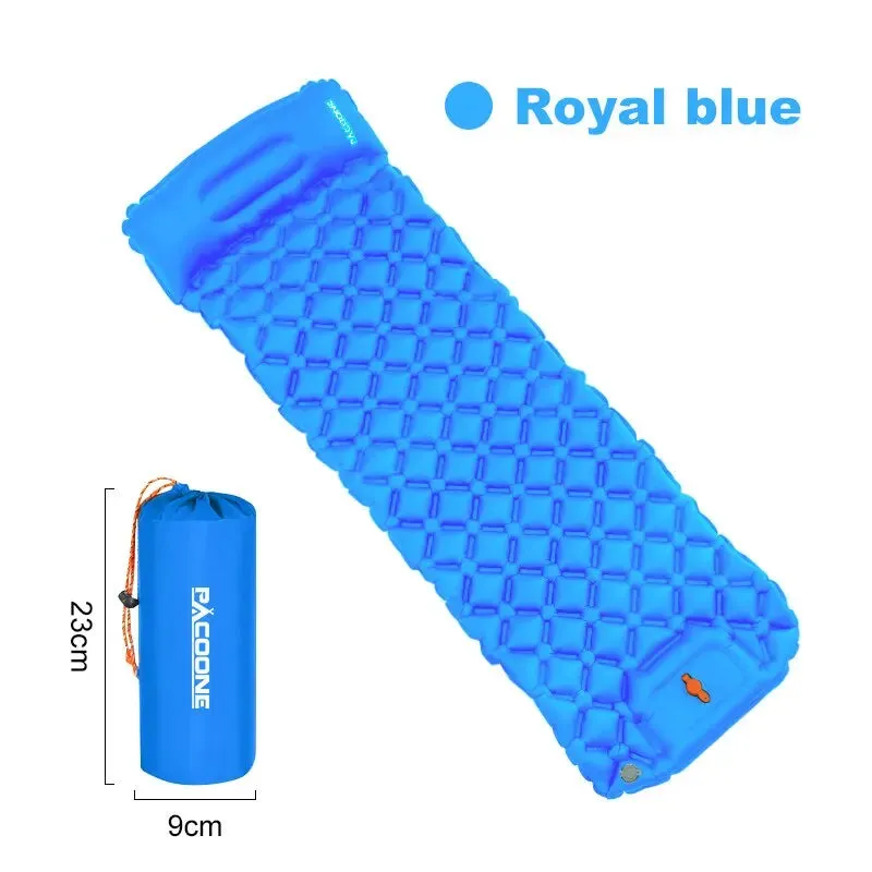 PACOONE Ultralight Inflatable Camping Mattress with Built-in Pump and Pillow