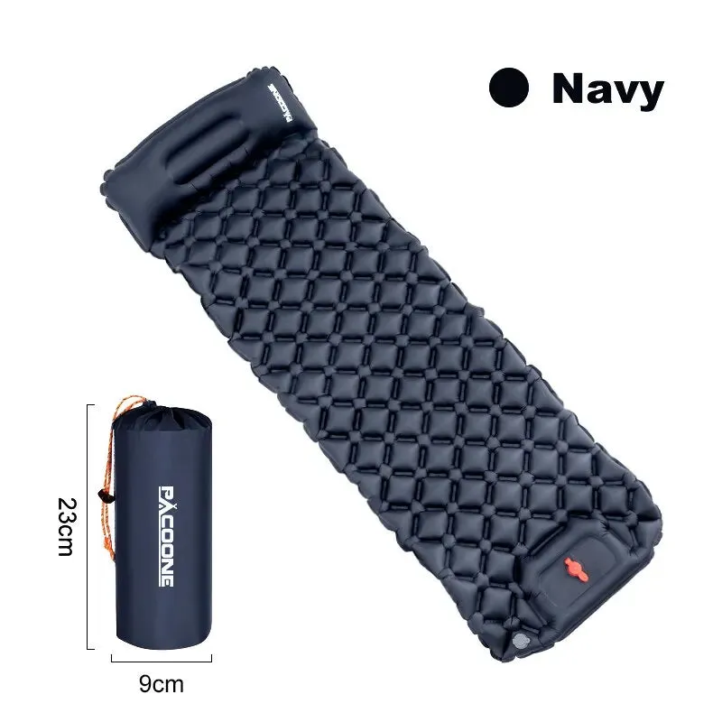 PACOONE Ultralight Inflatable Camping Mattress with Built-in Pump and Pillow