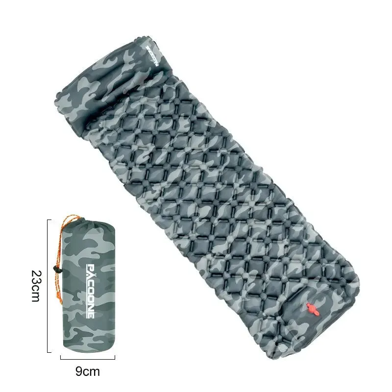 PACOONE Ultralight Inflatable Camping Mattress with Built-in Pump and Pillow