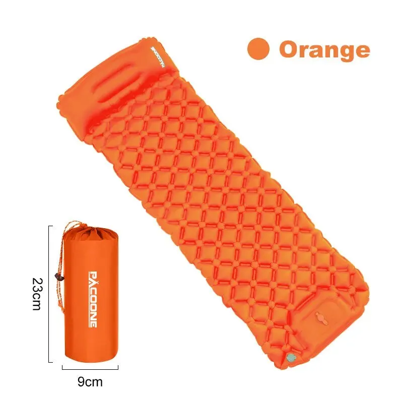 PACOONE Ultralight Inflatable Camping Mattress with Built-in Pump and Pillow