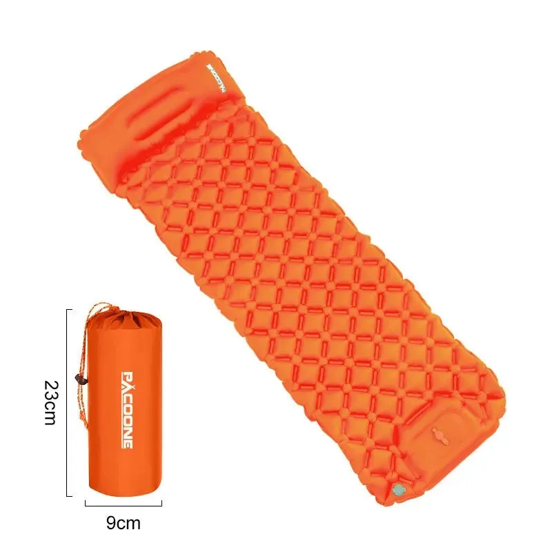 PACOONE Ultralight Inflatable Camping Mattress with Built-in Pump and Pillow
