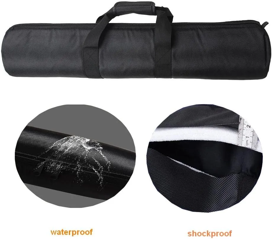 Padded Tripod Case Bag, 70cm Diameter, 16CM, Travel, Unisex, Nylon, Black, Zipper Closure, Removable Shoulder Strap, Tripod Bag, Photography