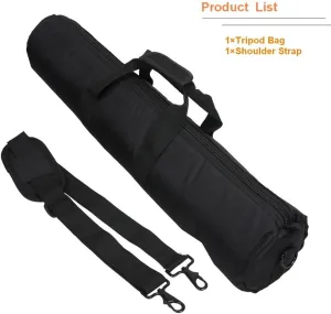 Padded Tripod Case Bag, 70cm Diameter, 16CM, Travel, Unisex, Nylon, Black, Zipper Closure, Removable Shoulder Strap, Tripod Bag, Photography