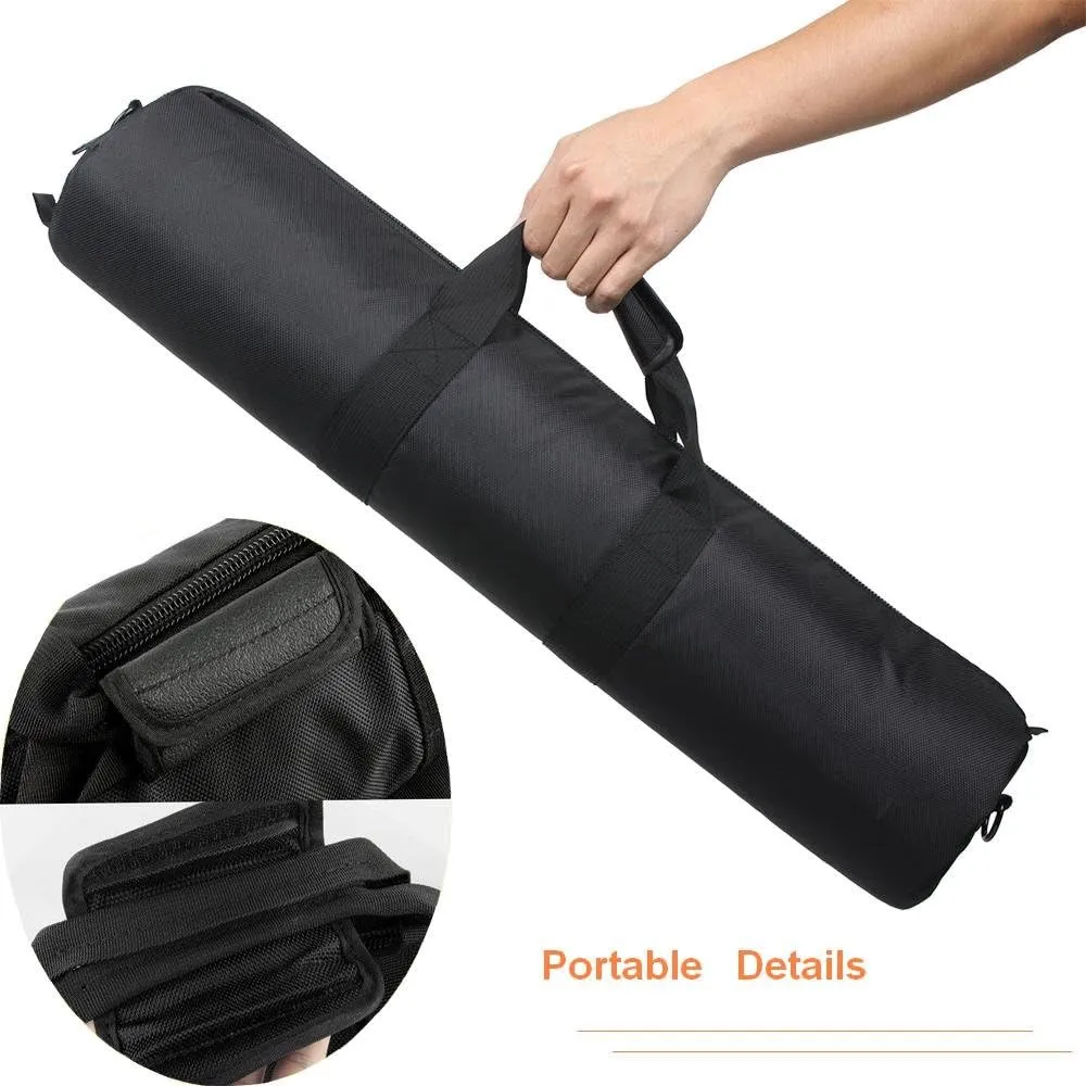 Padded Tripod Case Bag, 70cm Diameter, 16CM, Travel, Unisex, Nylon, Black, Zipper Closure, Removable Shoulder Strap, Tripod Bag, Photography