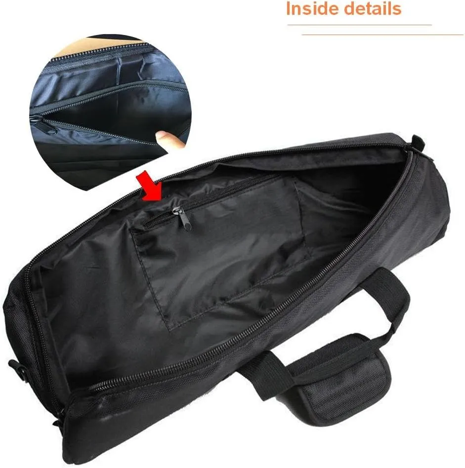Padded Tripod Case Bag, 70cm Diameter, 16CM, Travel, Unisex, Nylon, Black, Zipper Closure, Removable Shoulder Strap, Tripod Bag, Photography