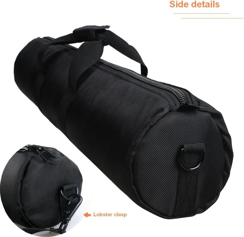 Padded Tripod Case Bag, 70cm Diameter, 16CM, Travel, Unisex, Nylon, Black, Zipper Closure, Removable Shoulder Strap, Tripod Bag, Photography
