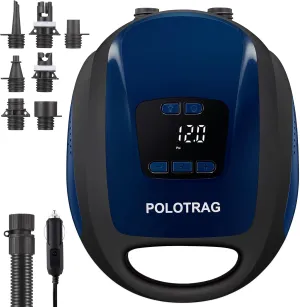 Paddle Board Pump, SUP Electric Pump, Professional 20 PSI Portable Air Compressor with Auto-Off, Deflation Function and 12V DC Car Cigarette Lighter for Inflatables, Kayaks and Boats