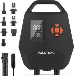 Paddle Board Pump, Sup Pump Electric Portable with Auto-Off/Deflation, Dual Stage 12V DC Car Connector Air Pump for Inflatables, Kayak and Air Mattress