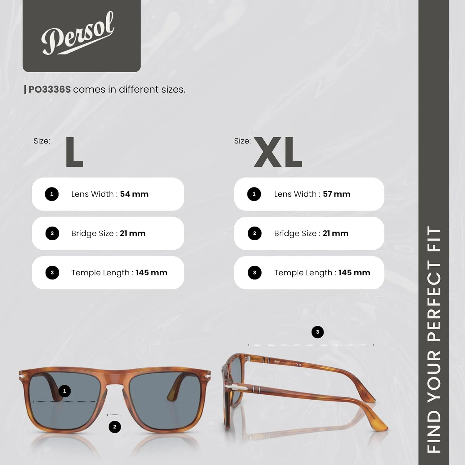 Persol PO3336S Aviator Sunglasses for Men for Women   BUNDLE With Designer iWear Complimentary Eyewear Kit