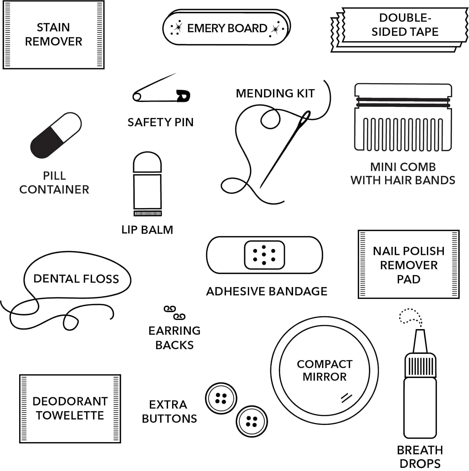 Pinch Provisions Bronze Puffer Minimergency Kit, Includes 17 Travel-Sized Cosmetic Essentials, Convenient for Purses, Emergency Beauty Accessories, Gifts for Holiday’s & Birthday’s