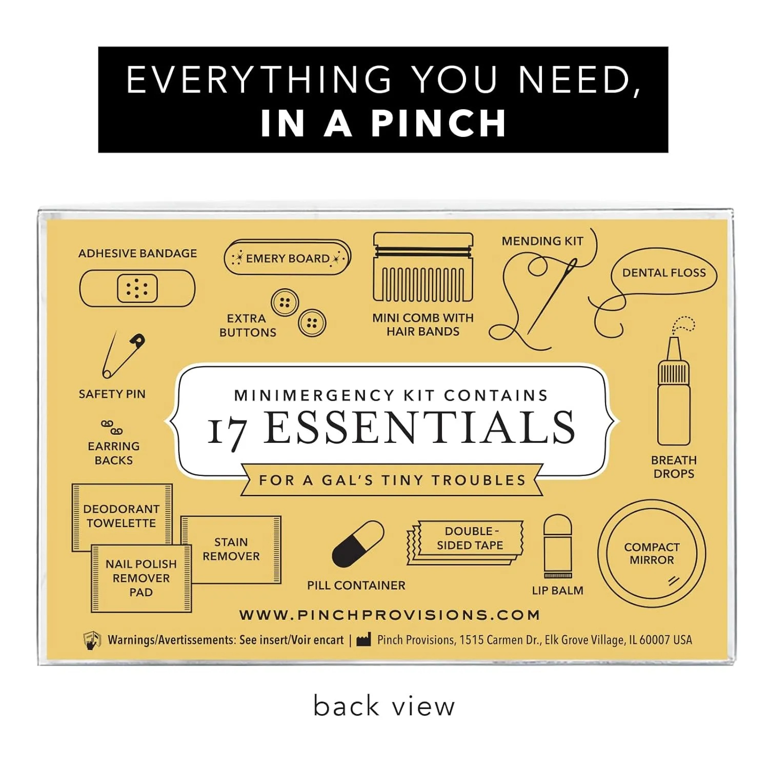 Pinch Provisions Green Puffer Minimergency Kit, Includes 17 Travel-Sized Cosmetic Essentials, Convenient for Purses, Emergency Beauty Accessories, Gifts for Holiday’s & Birthday’s