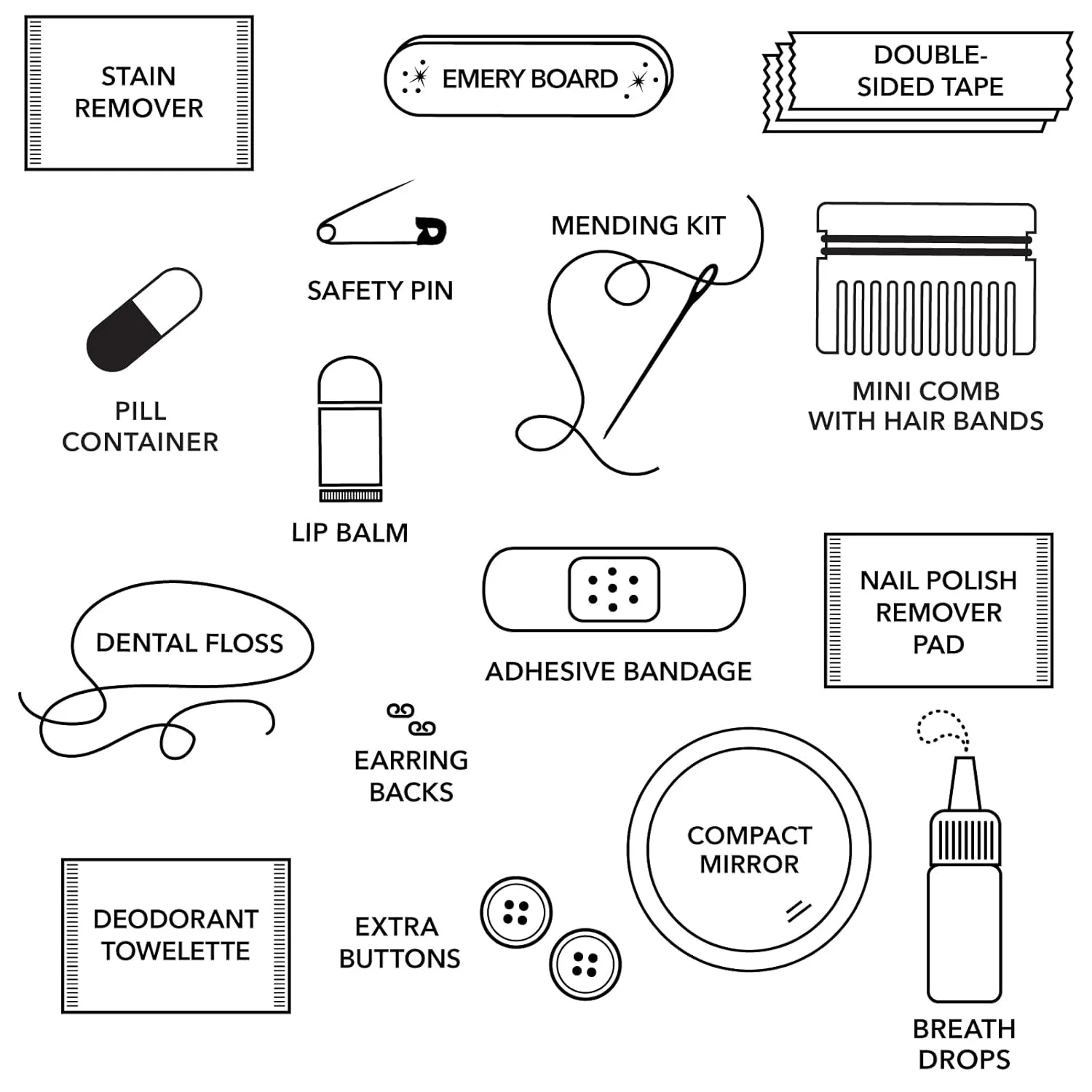 Pinch Provisions Green Puffer Minimergency Kit, Includes 17 Travel-Sized Cosmetic Essentials, Convenient for Purses, Emergency Beauty Accessories, Gifts for Holiday’s & Birthday’s