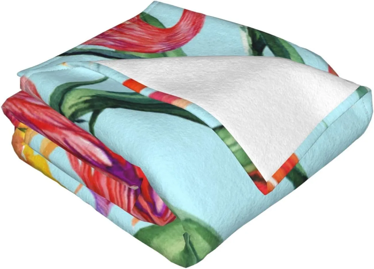 Pink Flamingo 60"X50" Flannel Blanket - 100% Soft Polyester, Lightweight and Warm, Suitable for Families, Camping, Travel