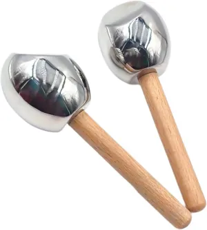 pistro Ice Globes Face Roller with Wooden Handle, Stainless Steel Cooling Beauty Tool for Eyes and Skin