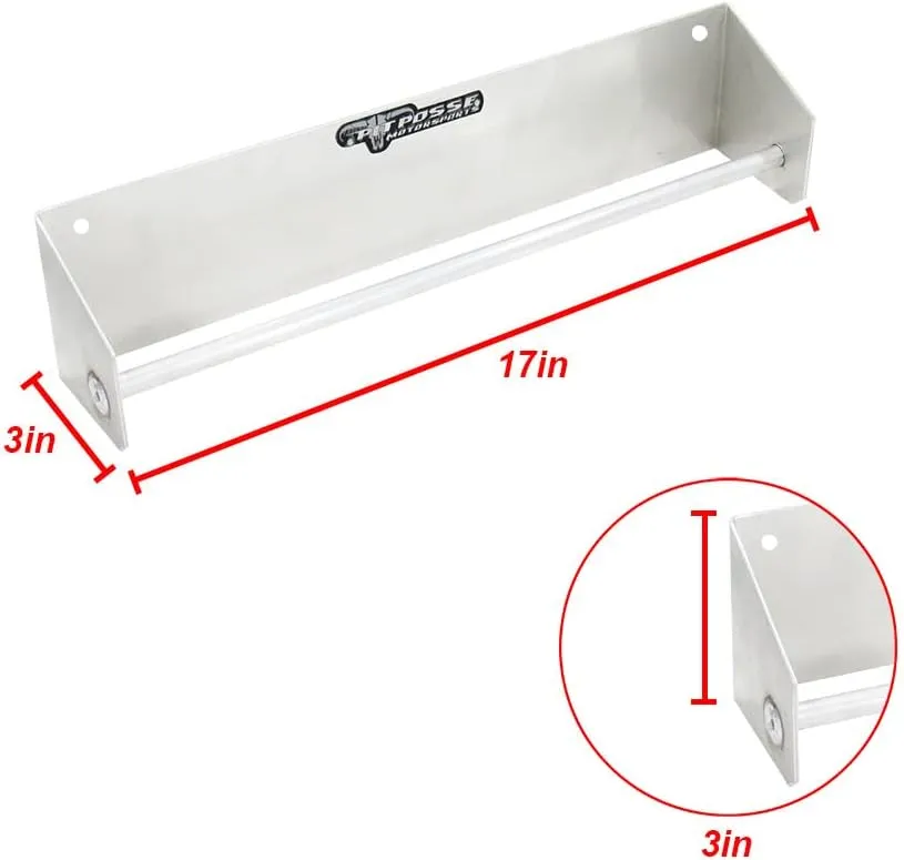 Pit Posse PP3302 Trailer Garage Cabinet Organizer Kit- Made in USA - Work Station Cabinet, Tie Down Ratchet Strap Rack, and Cord/Hose Hanger - Mounting Hardware - Aluminum - 5 Year Warranty