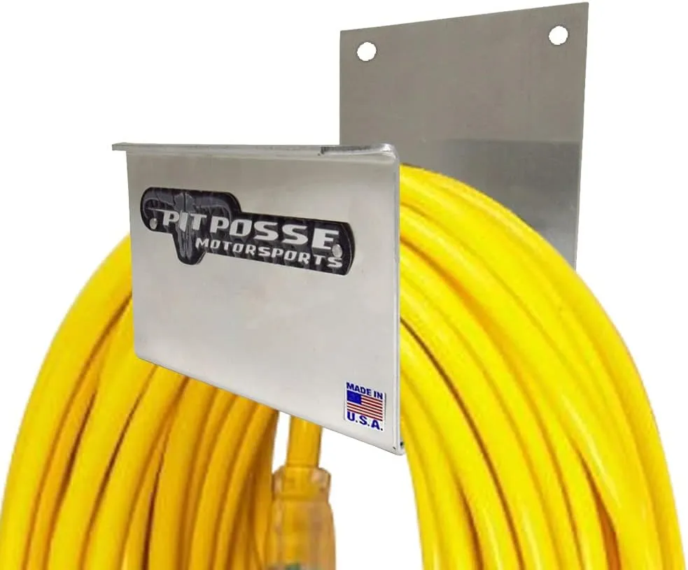 Pit Posse PP3302 Trailer Garage Cabinet Organizer Kit- Made in USA - Work Station Cabinet, Tie Down Ratchet Strap Rack, and Cord/Hose Hanger - Mounting Hardware - Aluminum - 5 Year Warranty