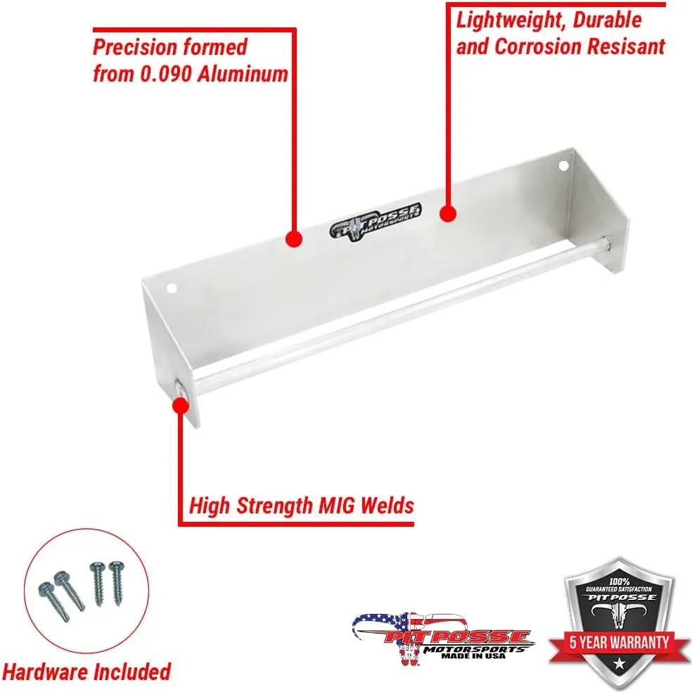 Pit Posse PP3302 Trailer Garage Cabinet Organizer Kit- Made in USA - Work Station Cabinet, Tie Down Ratchet Strap Rack, and Cord/Hose Hanger - Mounting Hardware - Aluminum - 5 Year Warranty
